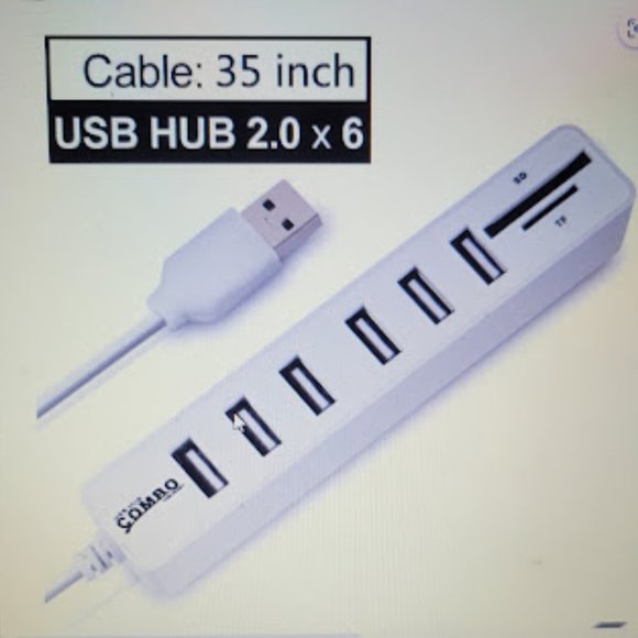 USB Hub 6 Port Expander USB 2.0/3.0 SD/TF Card Reader - Picture 2 of 9